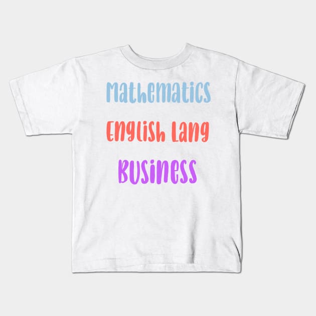 school subjects Kids T-Shirt by cmxcrunch